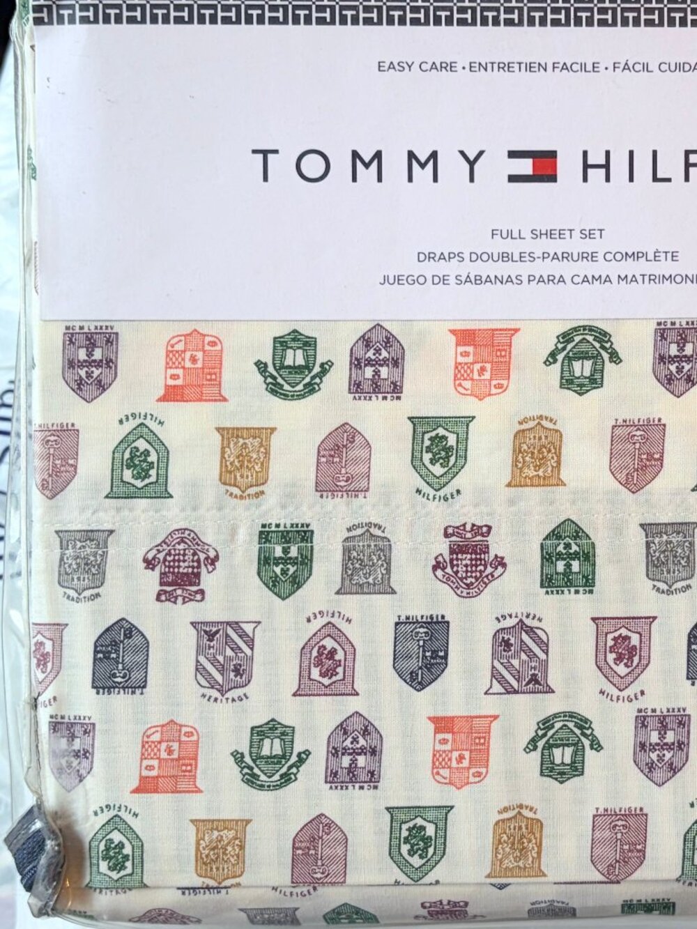 NEW Tommy Hilfiger FULL Size BRITISH ROYAL ARMS Sheet Set    ROYAL COAT OF ARMS